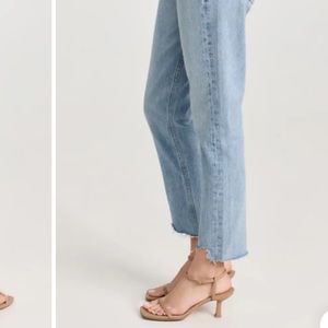 Agolde Riley Straight Leg Raw Hem Cropped Jeans - Zephyr Wash